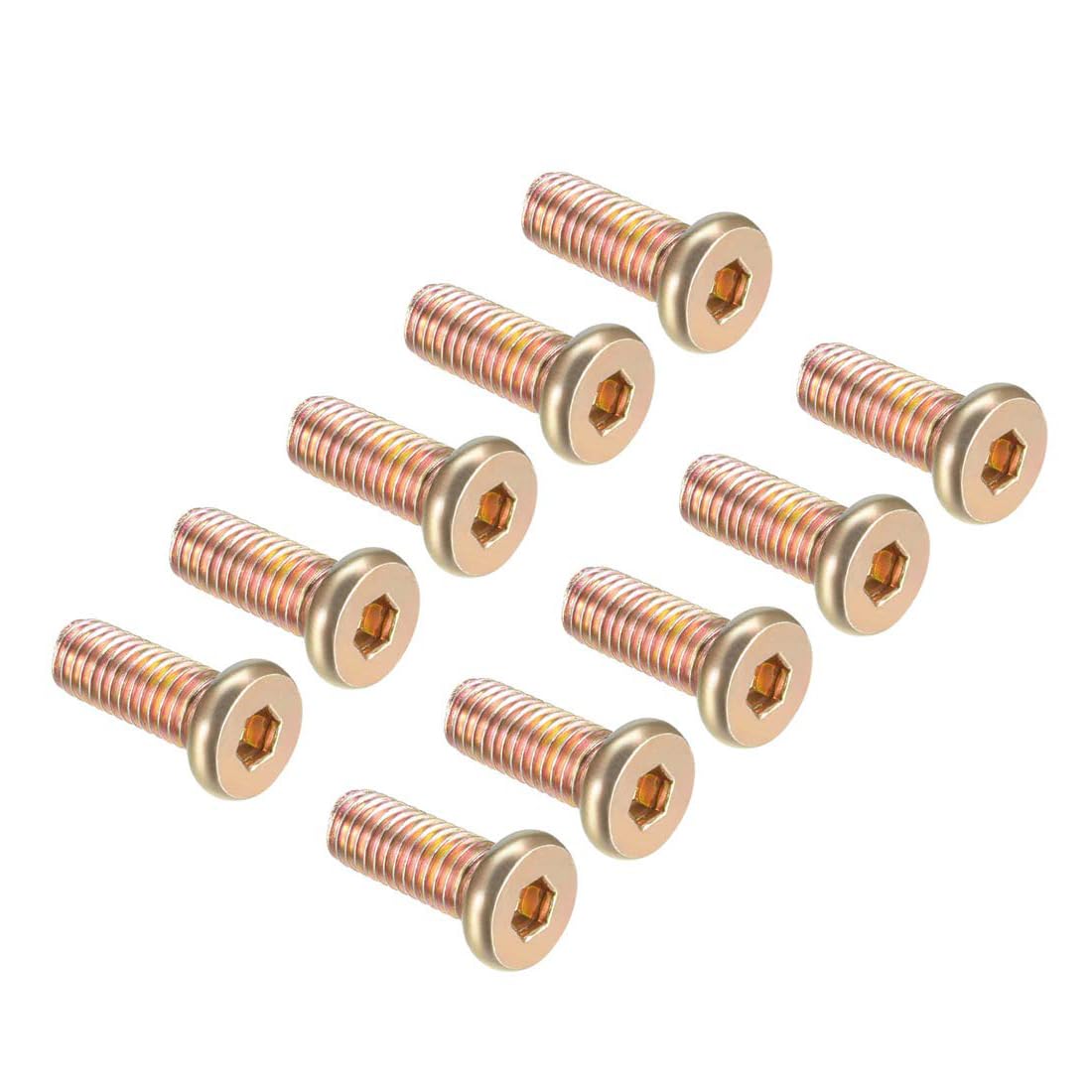 TA-VIGOR M8 Hex Socket Machine Screws Bolts, 20mm Zinc Plated Flat Head Carbon Steel Full Thread Furniture Bolt for Furniture Assembly, Machinery, Woodworking, Machinery Industry & DIY 10pc