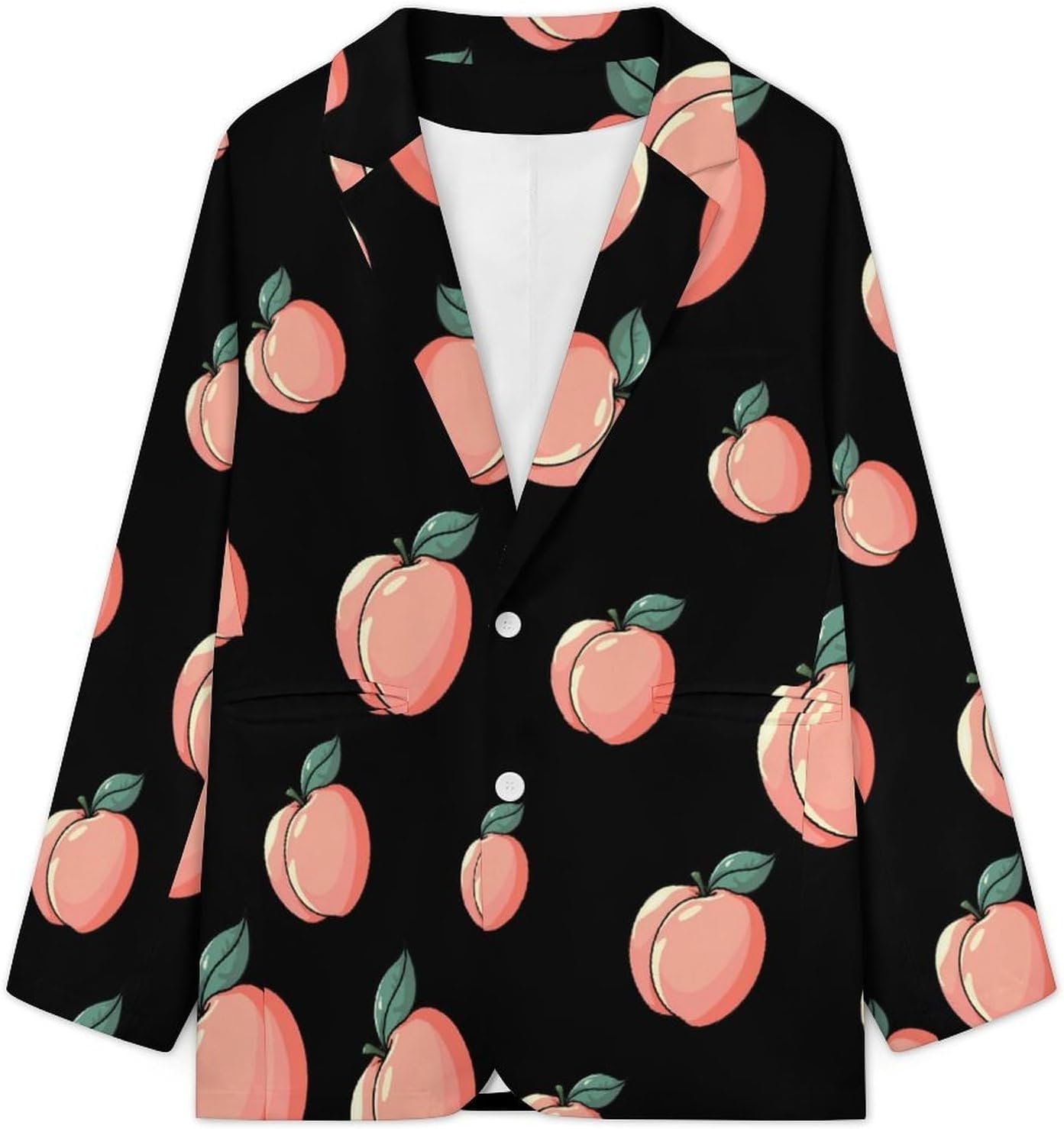 Peach Fruit Printed Men's Blazer Slim Fit Suit Jackets 6X-Large