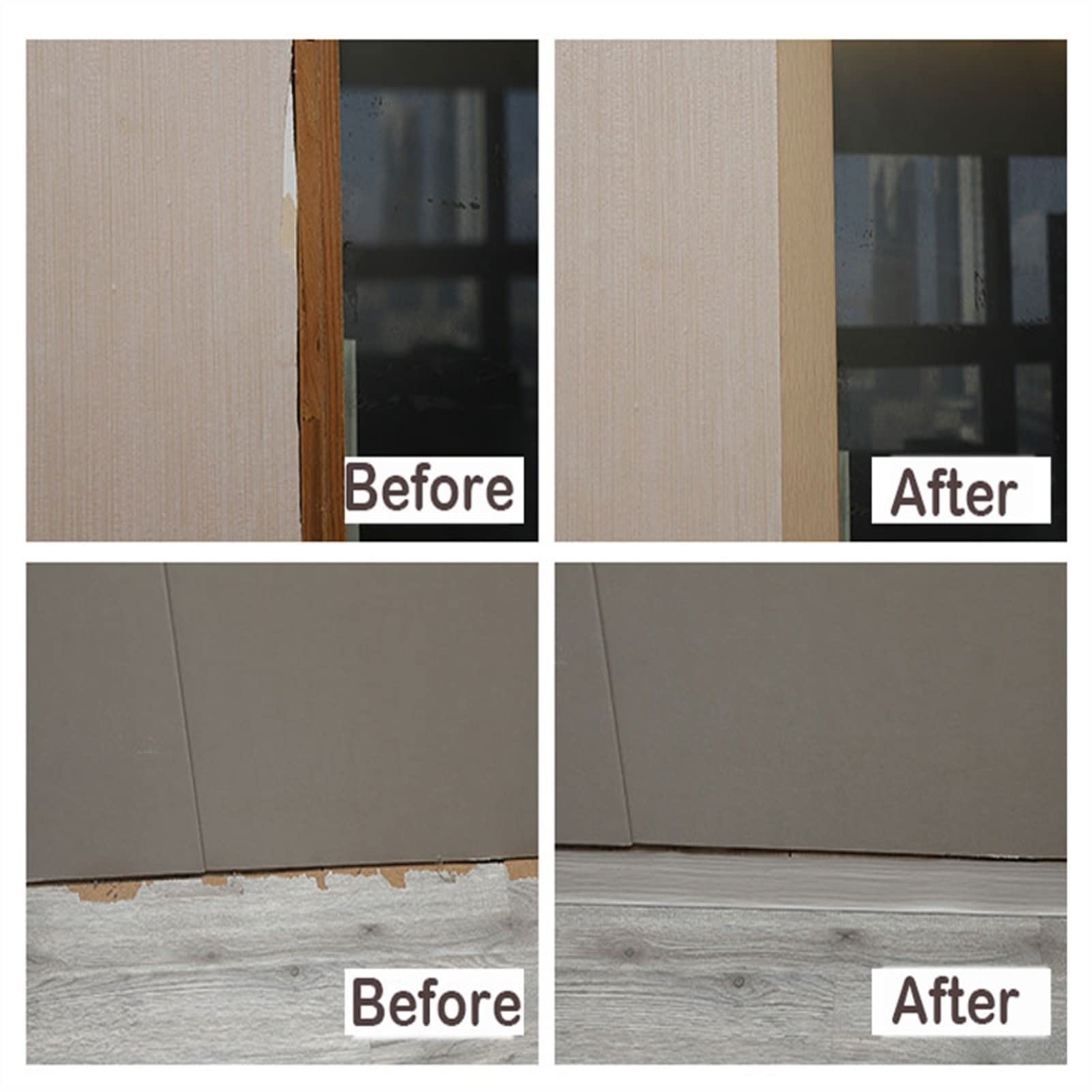1m Perfil transición Autoadhesivo riel - Perfil de unión para Suelos - Perfil Suelo Laminado - Perfil Piso Plano - baldosas - parquet, Tira de Puerta de transición de PVC