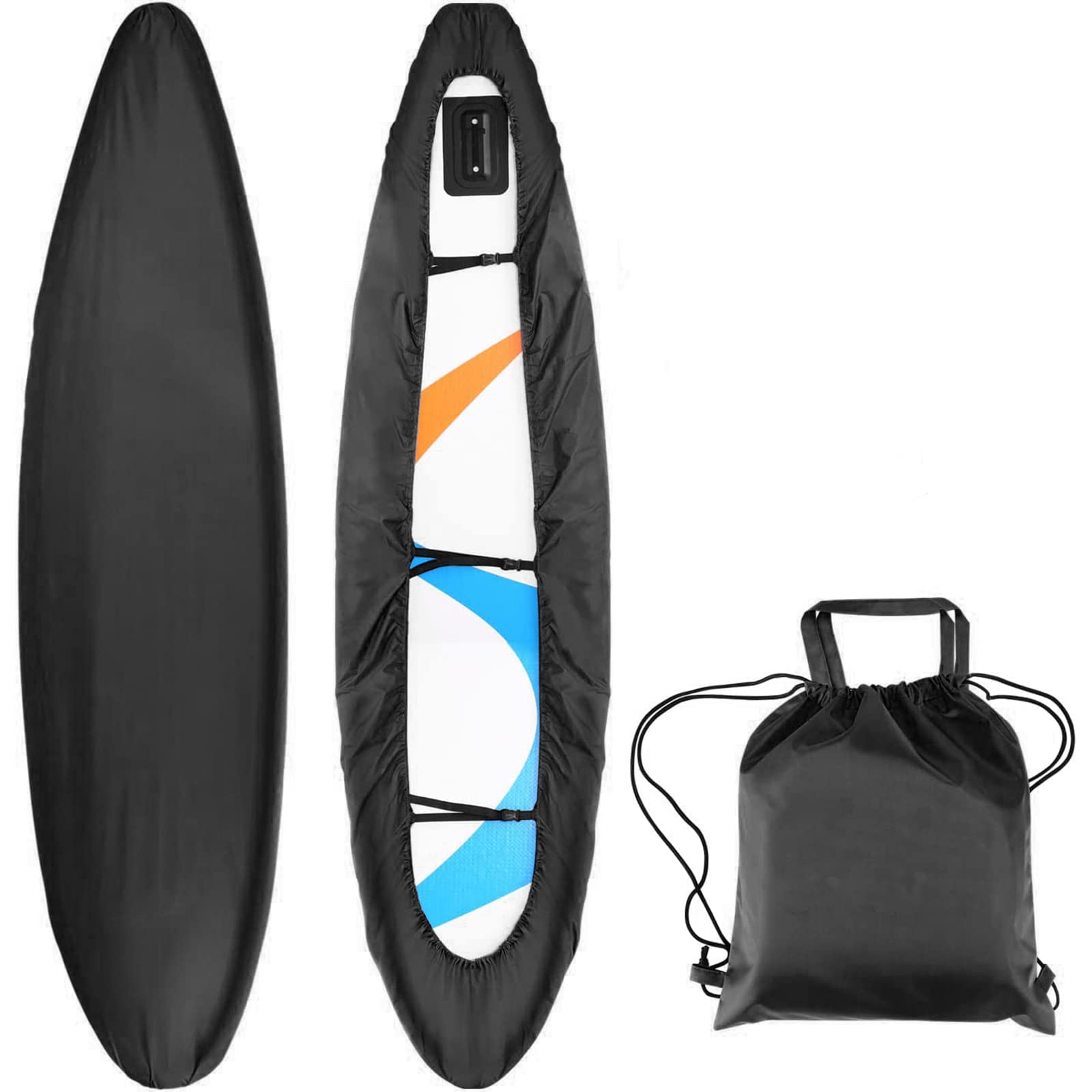 Kajak Abdeckung Kanu Plane 420D Wasserdicht und UV-beständig Kajak Persenning Bootsplane Staubschutzschild für Kanu-Boot/Fischerboot/Paddelbrett,Schwarz,for 4.6~5.0m Kayak