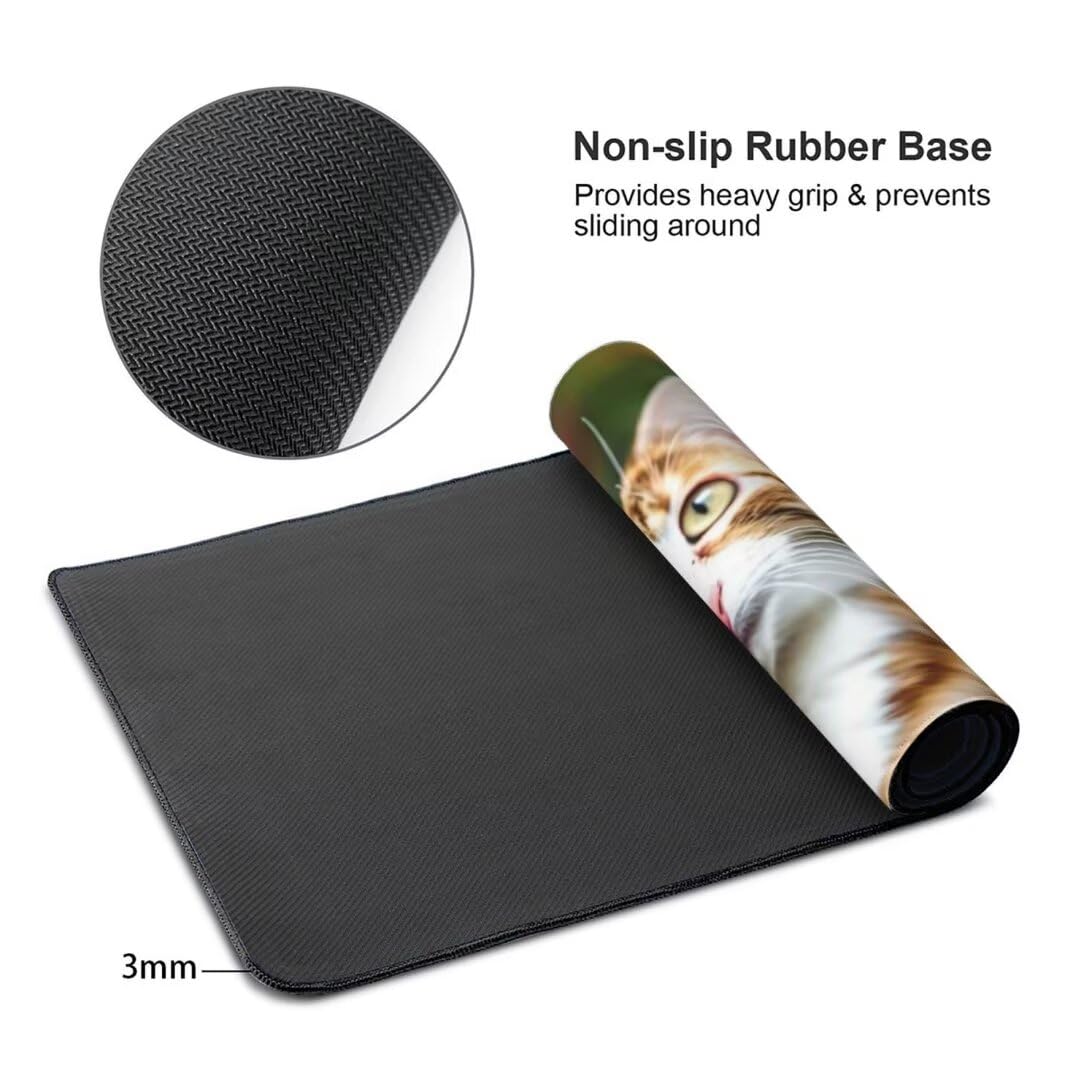 Gaming Mauspad Tier Katze Mauspad, Mousepad XXL 1400x600 mm, Mauspad Gaming Zubehör mit Anti Rutsch Basis Mouse Pad Wasserdicht und Langlebig Gaming Zubehör für Home Office Zimmer Deko S-3302