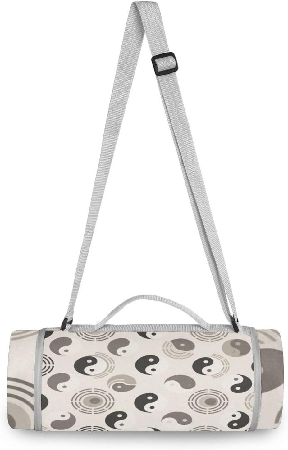 Round Beach Necessities - Fits 2 Adults, Summer Accessories Water-Resistant Waterproof Blanket for Beach Mat or Family Outdoor Camping Party 58 in (Yingyang Seamless)