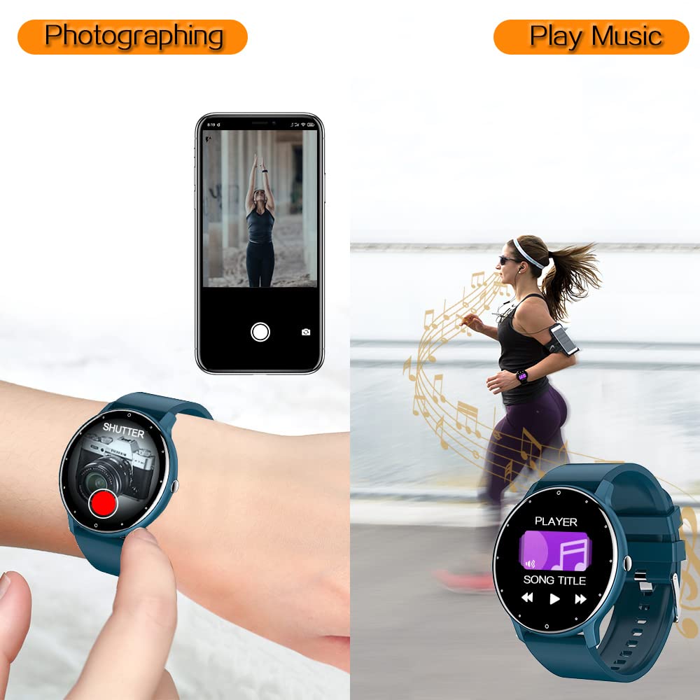 0,8 cm Ultra Delgado Reloj Inteligente Rastreador Fitness Podómetro con Funciones Monitoreo Frecuencia Cardíaca, Presión Arterial, Oxígeno Sangre y Sueño, Notificación Push Mensajes