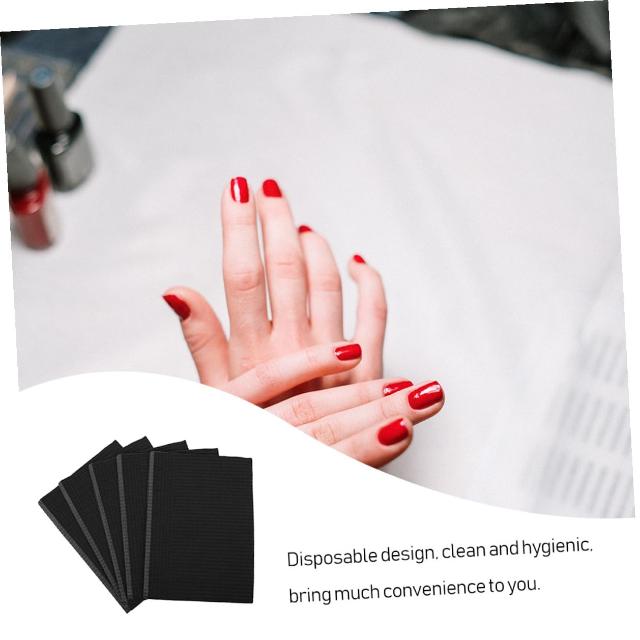 Homoyoyo Tovaglietta per Unghie Usa e Getta 125 Pezzi in Carta Assorbente per Salone Nail Art e Manicure Colore Nero