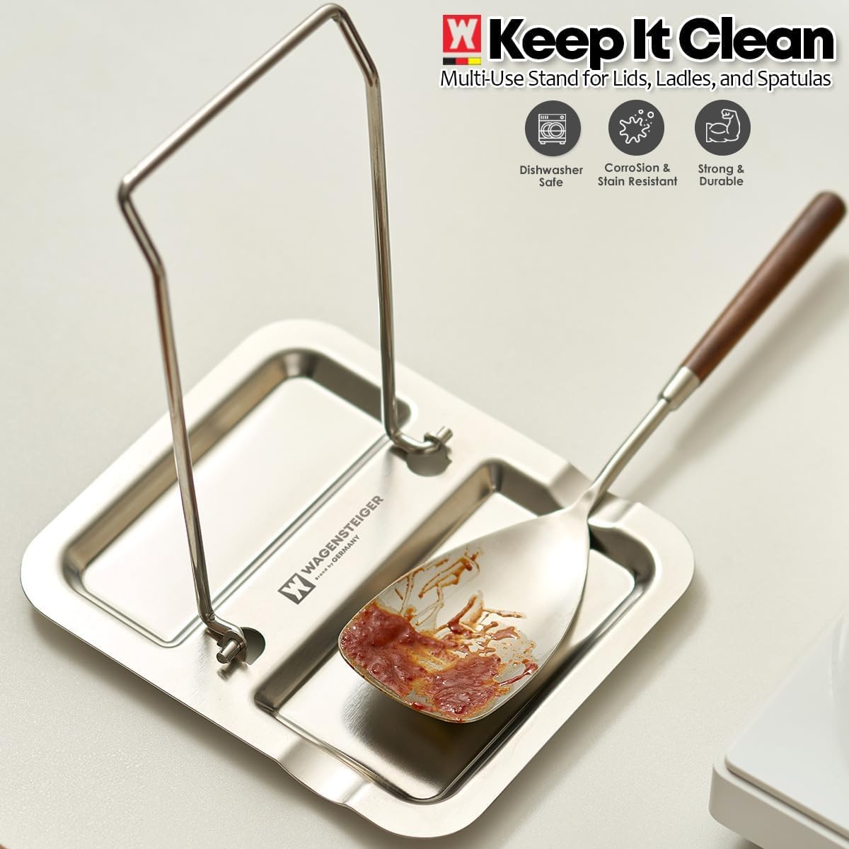 Foldable Stainless Steel Pot Lid Rest, Ladle Holder, Multifunctional Kitchen Organizer Stand, Easy Storage, Dishcloth Rack, Pan Lid Holder, Cooking Utensil Holder Organizer - Image 8