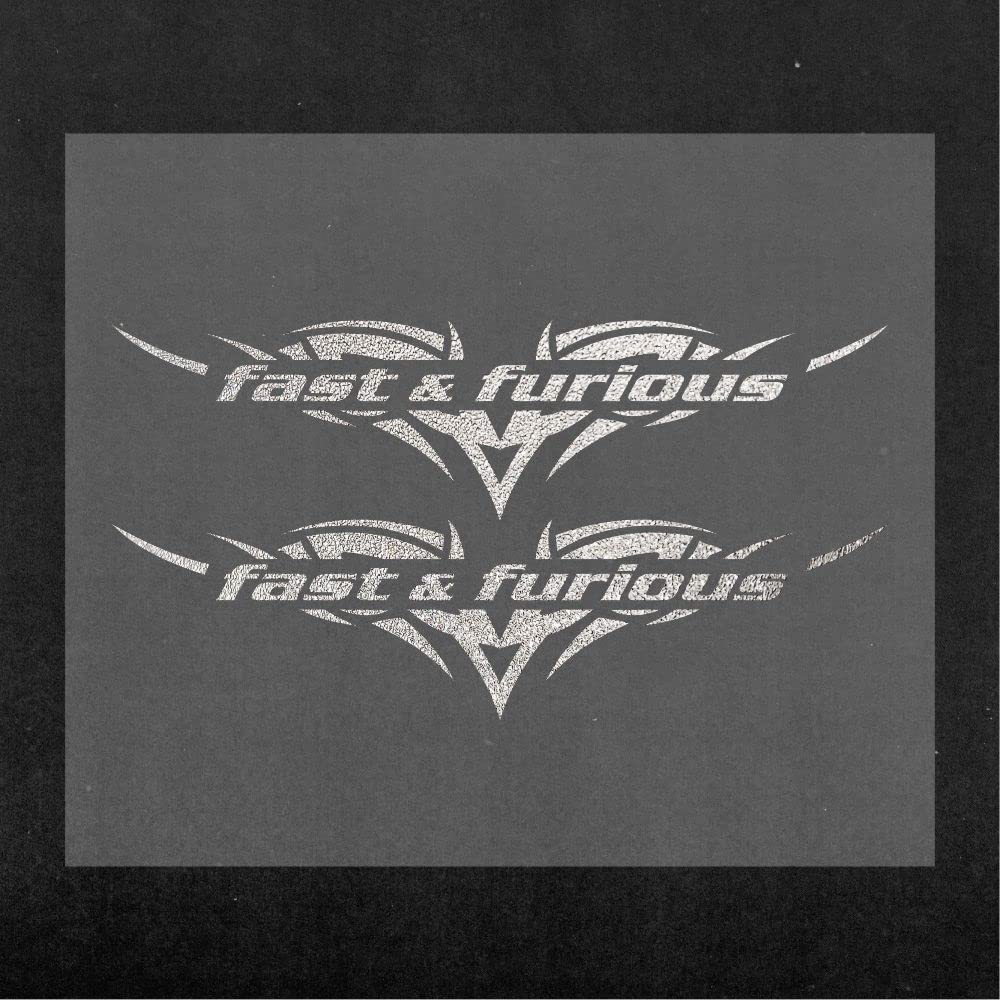 Quattroerre Supershaped Die-Cut Fast and Furious for Car, Silver, 14 x 16 cm