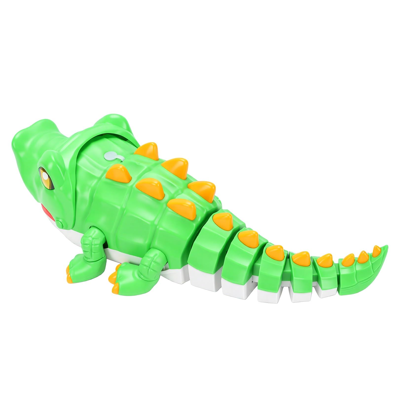 Sxhlseller Juguete de Cocodrilo con Control Remoto para Niños con Spray y Efectos de Sonido, Juguete Electrónico Realista para Gatear, Cocodrilo RC de 2,4 GHz, Robot Interactivo con Movimientos