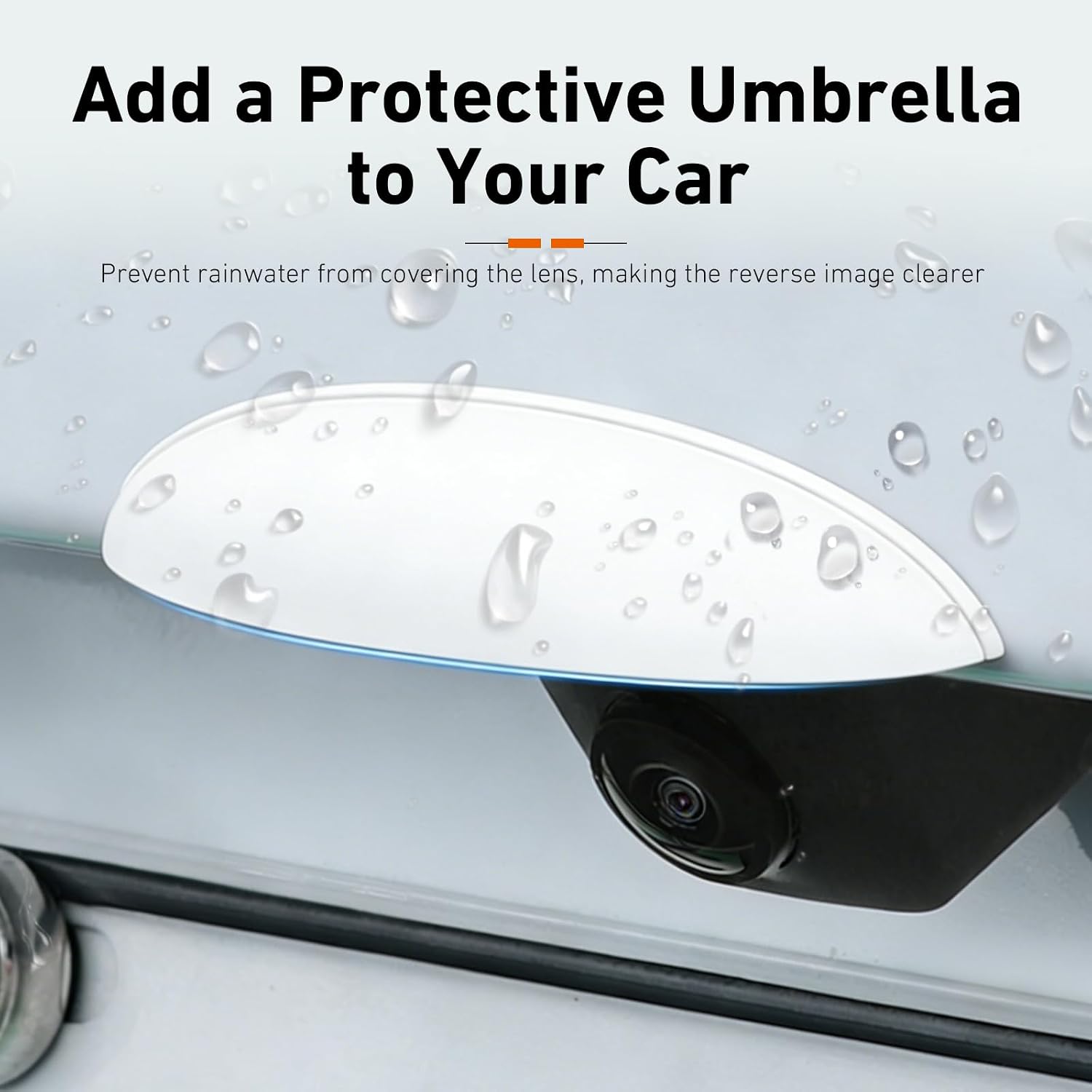 2 PCS Car Rear View Camera Anti-rain Cover, Backup Camera Wider Thicker Rainproof Cover, ABS Age-Resistant Impact-Resistant Protective Accessories, Universal for Most Vehicles (White) image 5