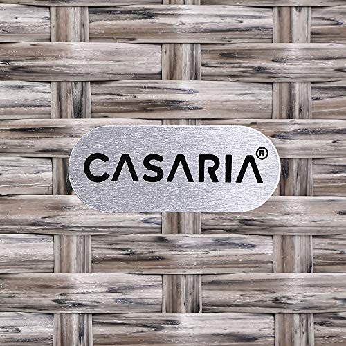 Casaria Polyrattan Gartentisch 80cm Rund 5mm Sicherheitsglas Höhenverstellbar 80 kg Belastbarkeit Wetterfest Terrasse… – Bild 7
