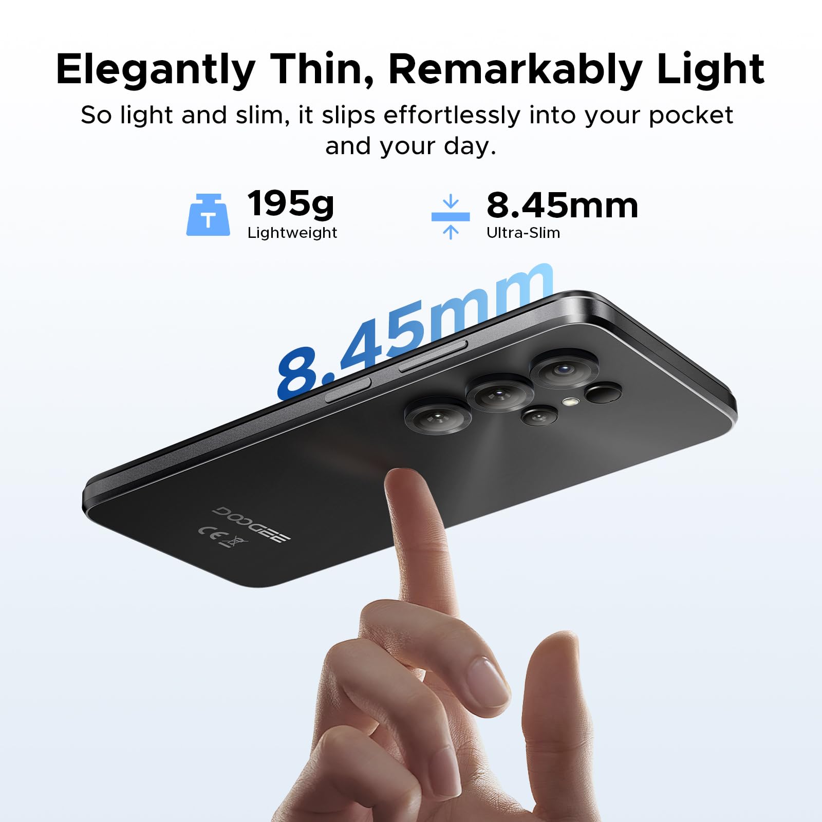 DOOGEE NOTE 56X PRO Android 16 Smartphone, 6150mAh Batteria, UNISOC T7225 Telefono, 6.56"HD+90Hz Display, 32GB+128GB, 13MP+8MP Cellulare, NFC/Widevine L1/Face Unlock/Side Fingerprint Recognition, Nero