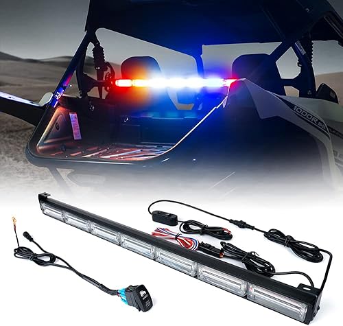 Xprite Barra de luz intermitente COB LED COB de 30 pulgadas, con freno, reversa, intermitente, barra de luz trasera de seguridad para UTV Polaris