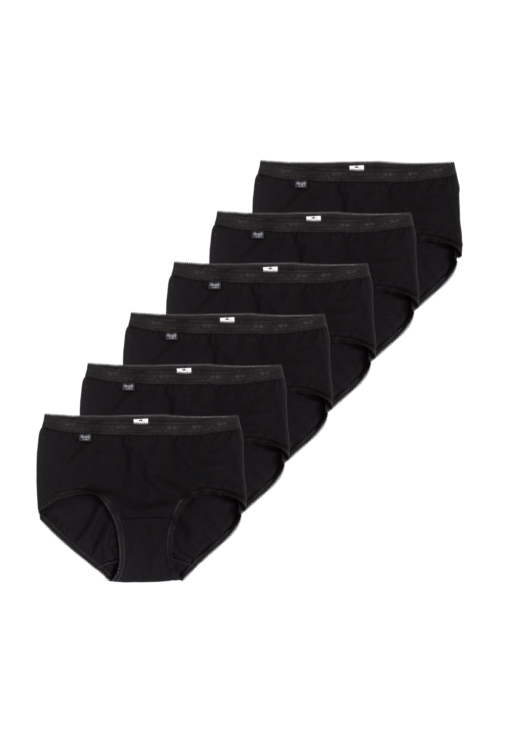 Sloggi Basic Midi 4-6-8 Pezzi Slip Donna in Cotone Basic+ Mutande Donna Slip Donna Midi B24 (50, 6 Pezzi.Nero)