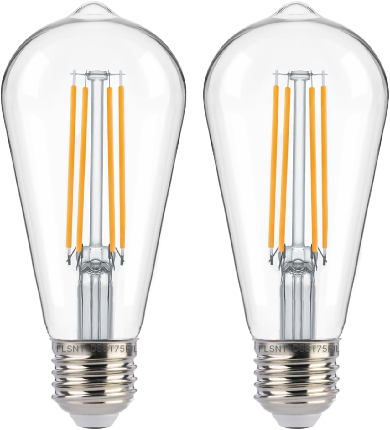 FLSNT Dusk to Dawn Outdoor Sensor ST19 LED Light Bulb, 8W (100W Eqv.), 1400LM,Vintage Filament E26 Base, Auto On/Off Photocell Automatic for Energy-Efficient Outdoor Lighting, 2700K Soft White, 2Pack