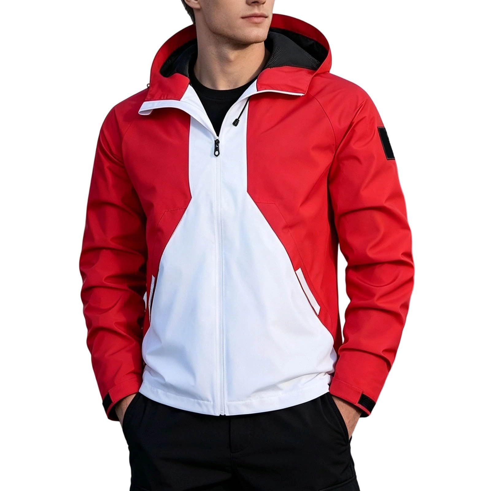 Giacca da trekking da uomo con cappuccio, in softshell, funzionale e