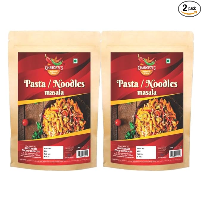 Changezi's Chinese Masala Pasta Masala Macaroni Masala | Noodles/Penne/Fusilli Pasta Masala | Whole Spices Blend With Authentic Traditional Taste- 380gm(pack of 2x 190gm)