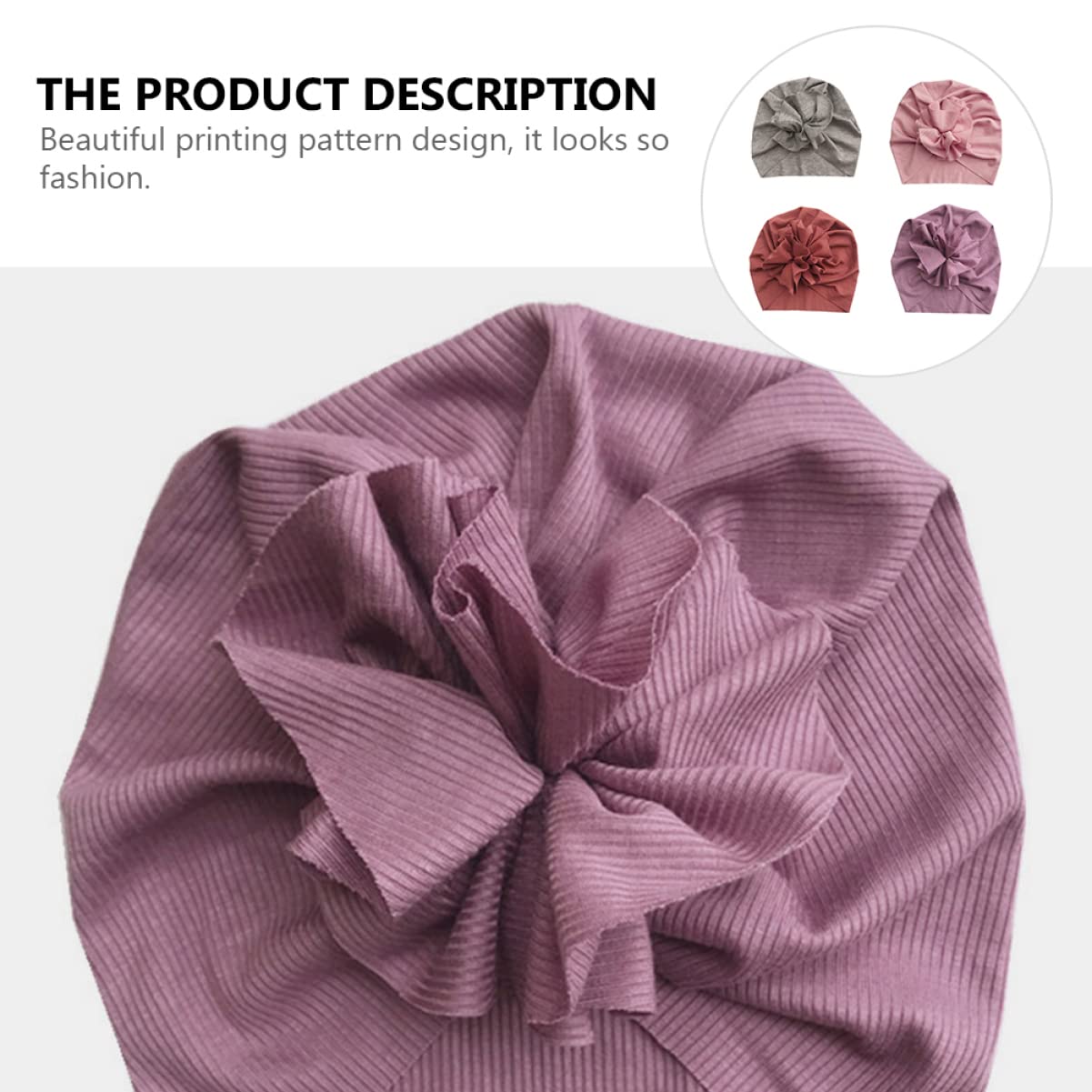 3 Sätze -blumenkappe Babygirl Schlabberlatz Geschenkset Sleep Sack Kappen Buntes Flaggenbanner Korb Mütze Aus Babygarn Elastischer Turban Baumwolle 4 Stück * 3