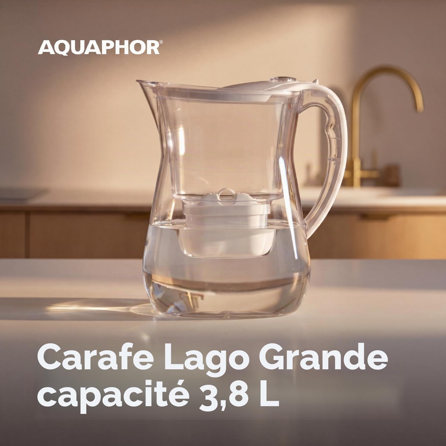 AQUAPHOR Lago Carafe Fitrante - Blanc (3 filtres Maxfor)