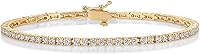 PAVOI 14K Gold Plated 2mm CZ Tennis Bracelet for Women - Hypoallergenic Sparkle, 6.5-7.5 Inch Adjustable