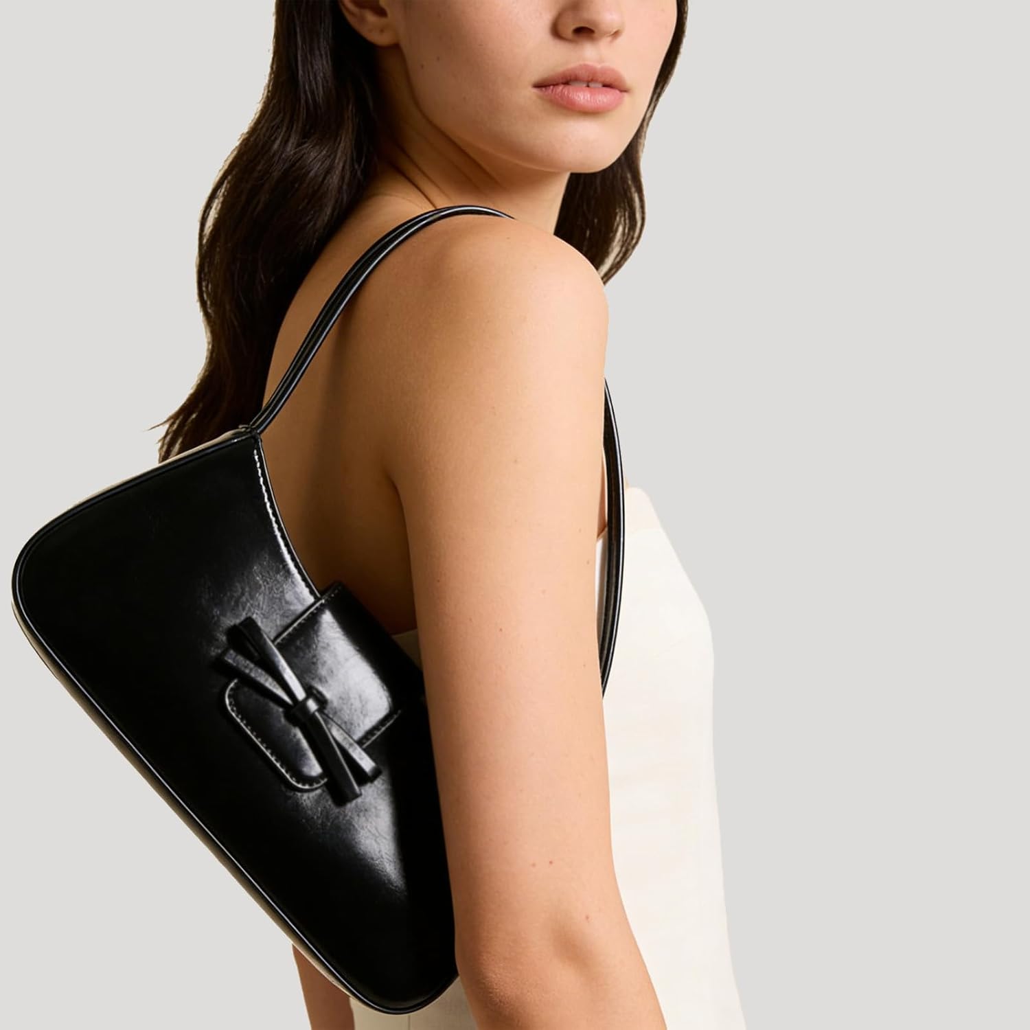 Shoulder Bags for Women Coquette Bow Purse Y2k Bag Small Cute Purses Mini Hobo Handbag Faux Leather Shoulder Purse - Image 2