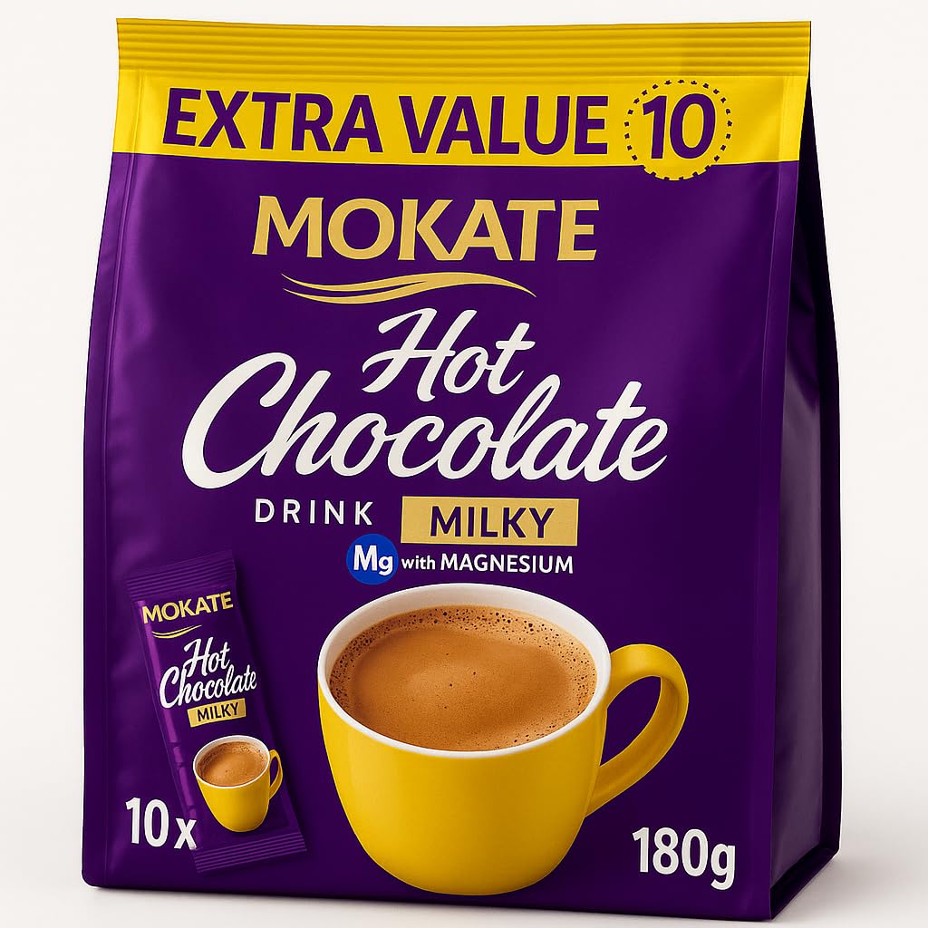 MOKATE Hot Chocolate Drink Milky with Magnesium | Extra Value Pack 180g | 10 Sachets | Rich Creamy Hot Cocoa Mix | Easy Instant Preparation | Perfect for Kids & Adults | Ideal for Home, Office, Travel & Gifting | (Imported-Poland)-image-4