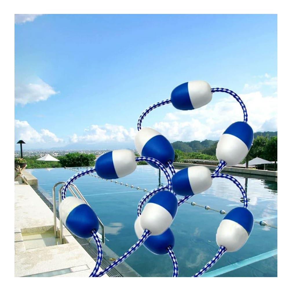 25/50/75/150/300/500/650 Ft Lane Line, Floating Pool Safety Divider, Buoy Rope with 2 Hooks(15m/49dt)