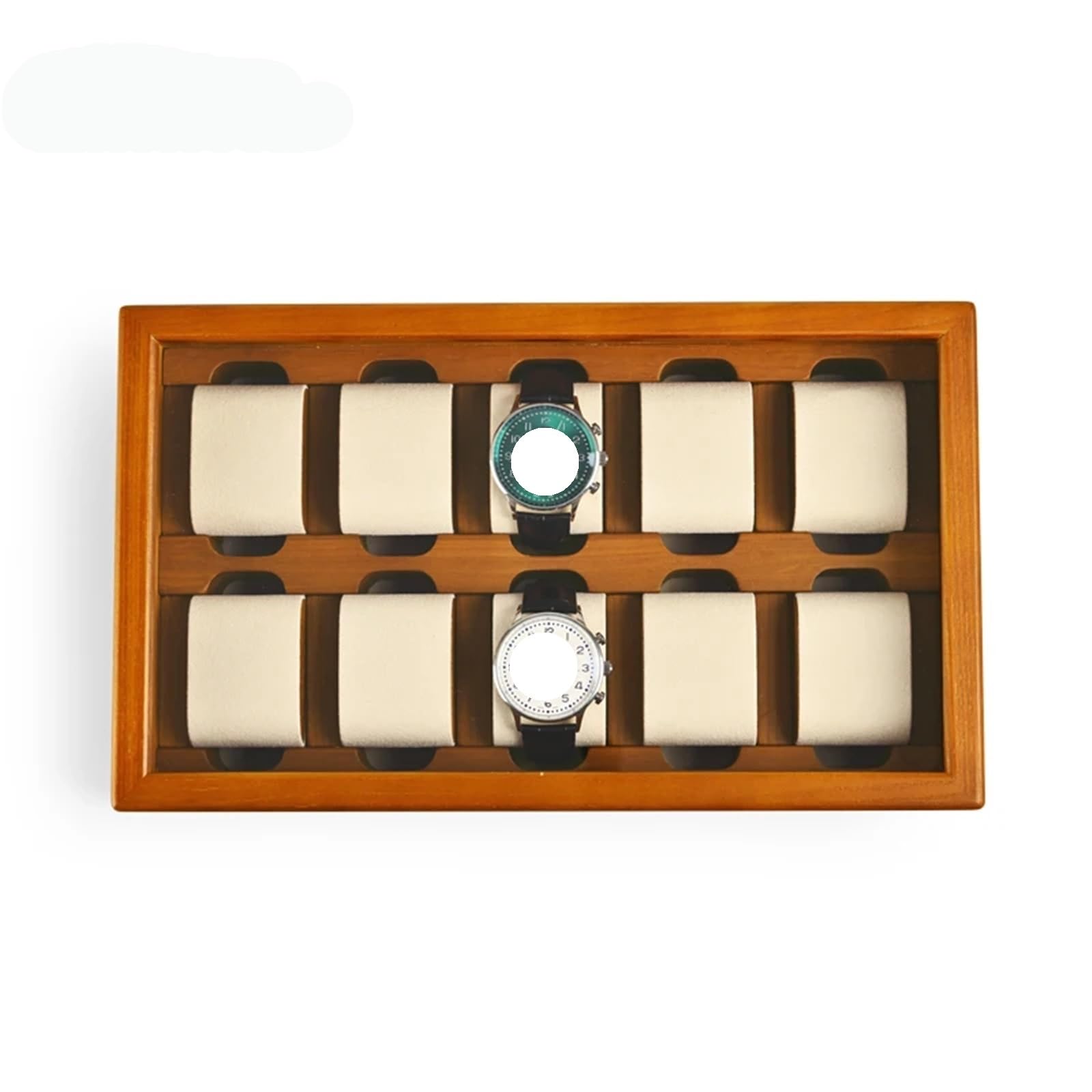Caja de relojes de madera maciza Caja organizadora de joyas madera, 6/10 rejillas, soporte for reloj sólido, estuche almacenamiento, expositor for