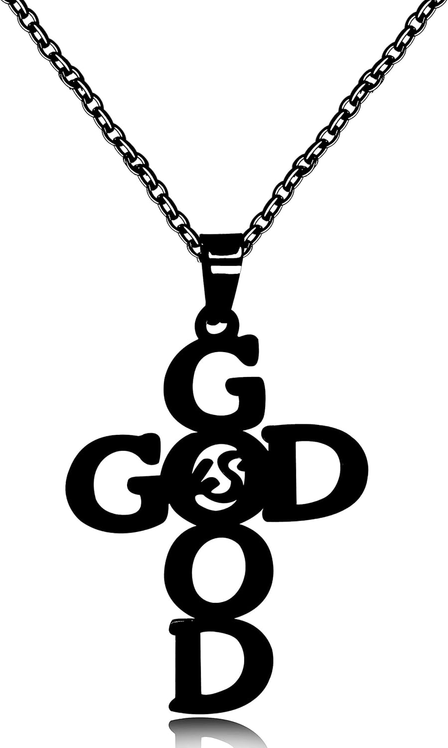 Uloveido Unique Stainless Steel Initial Good God Cross Pendant Necklace Special Christian Jewelry Gifts Y835