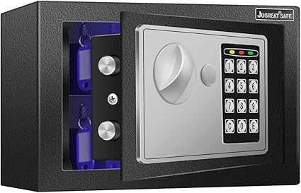 JUGREAT 25 Keys Cabinet with Sensor Light,Electronic Key Safe,Pin Code Keyless Storage Box for Keys,Secure Wall Mount Safe with 25 Key Tags