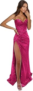 Corset Prom Dresses for Women Mermaid 2025 Long Glitter Sequin Formal Evening Party Gowns - Buy now