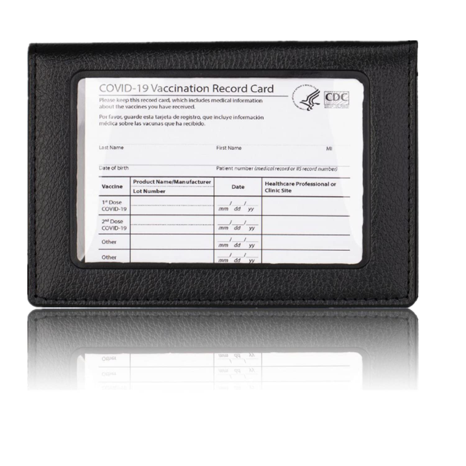 2 Pack Leather Vaccine Card Holder To Store And Display CDC Vaccine 