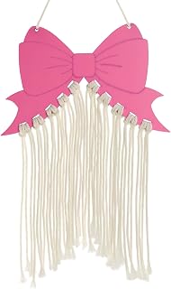 INSYOHO Bow Holder for Girls - Baby Girls Hair Bow Organizer Coquette Pink Hair Clip Accessory Holder Storage Hanger Display, Wall Hanging for Nursery Room Bedroom Living Room Decor