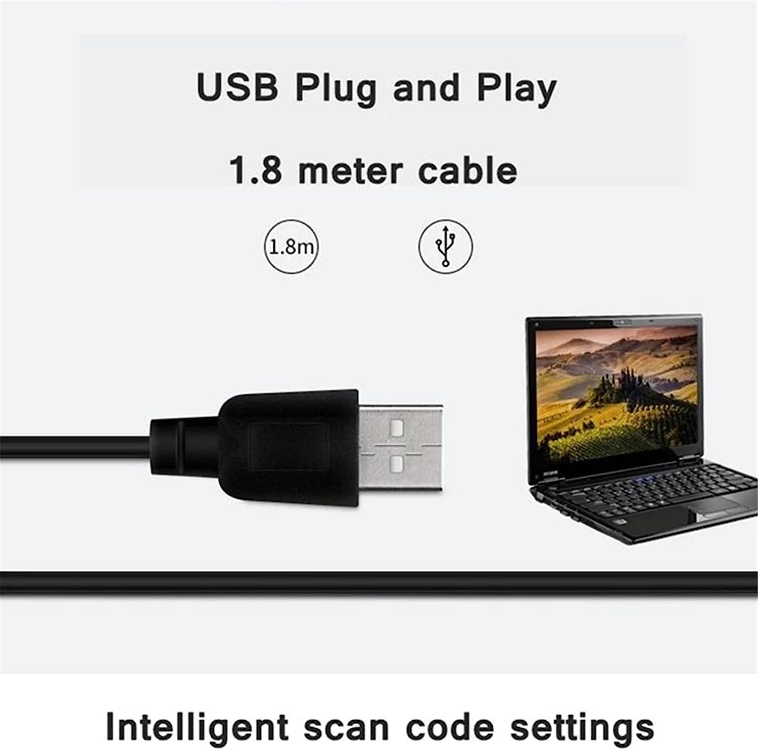 Skaner kodów kreskowych bezprzewodowy laserowy skaner kodów kreskowych USB 32 bity jednowymiarowy skaner kodów ABS ręczny czytnik kodów kreskowych