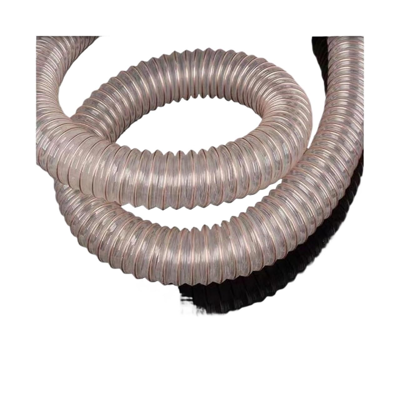 Tuyau transparent en polyuréthane, Tuyau de conduit flexible renforcé en spirale, collecteur poussière transparent PU, plusieurs tailles(Dia-40mm (1.6 Inch))