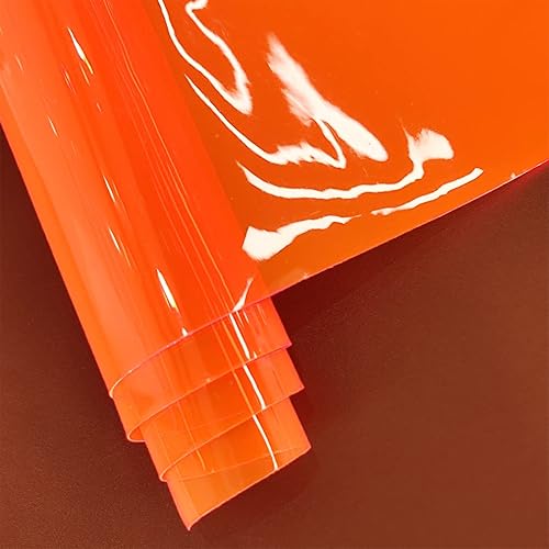 Vista 51 de HYANG Dark Pink Transparent PVC Super Clear Holographic Vinyl Faux Leather Sheets 1 Roll 12" x 47" (30cm x 120cm) for DIY Bows Earrings Bags DIY