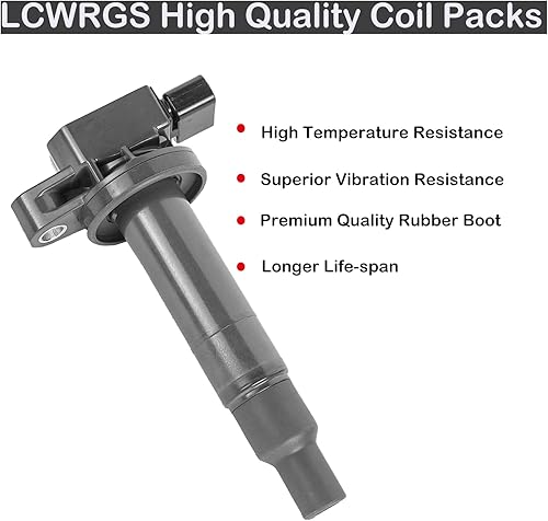 Miniatura 2 de Juego de 4 bobinas y bujías 1.5L L4 Toyota Prius Echo Yaris Scion XA XB 2001 2002 2003 2004 2005 2006 2007 2008 2009 Combo de bobina de encendido y