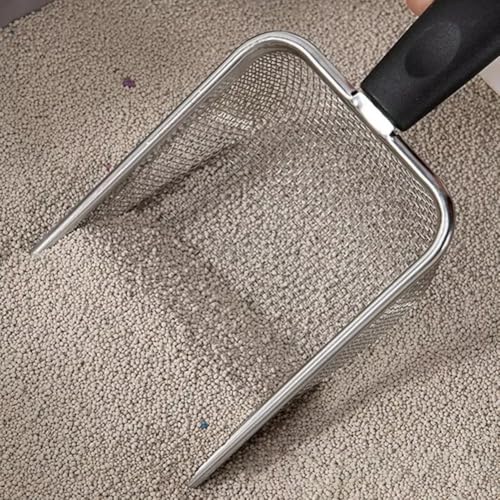 Pá Higiênica De Areia Para Gatos Peneira Coletora Aço Inox Cor Prateado