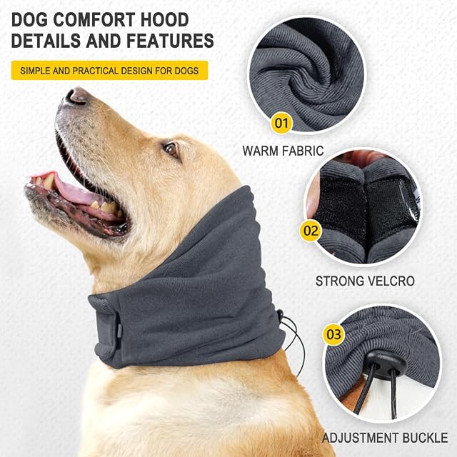 Foto 3 de 7 de FFWTPY Orejeras para Perros Bufanda para Perros Fundas Relajantes para La Cabeza De Los Perros Otitis Perro…