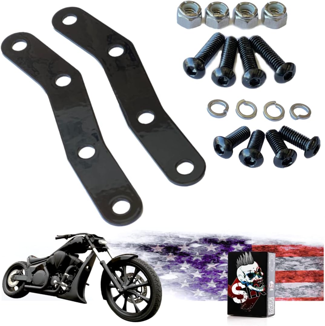 SLK-Customs Fury Front Fender Relocation Kit - Stainless Steel Bracket Compatible with Honda Fury (Black)