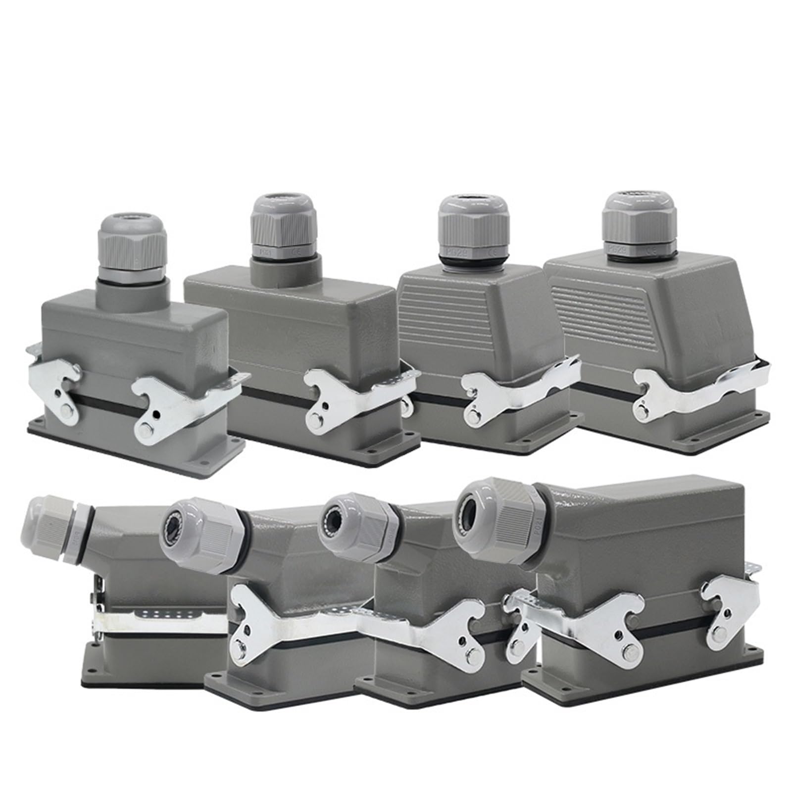 Conector resistente de aviación HDC-HE4 de 6 pines 16A para cableado industrial 8