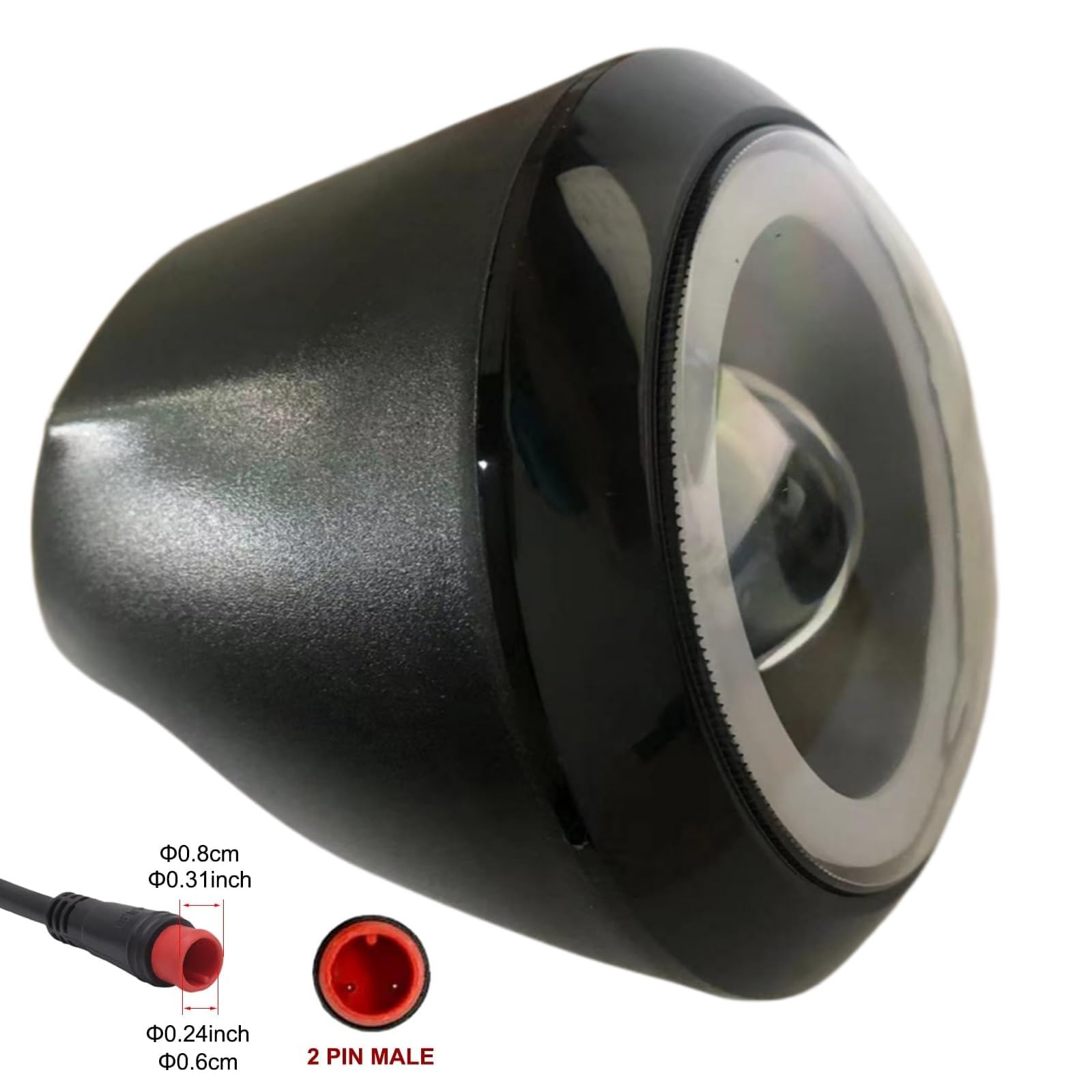 Amazon.com : 48V LED Headlight with 2 Pin Male Connector