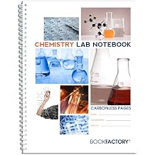 BookFactory Carbonless Chemistry Lab Notebook - 100 Sets of Pages 8.5 X 11 Duplicator - Scientific Grid Pages, Durable Translucent Cover, Wire-O Binding Made in USA