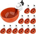 Lil'Clucker Large Automatic Chicken Waterer Cups | Chicken Water Feeder Suitable for Chicks, Duck, Goose, Turkey and Bunny | Poultry Water Feeder Kit (Orange, 12-Pack)