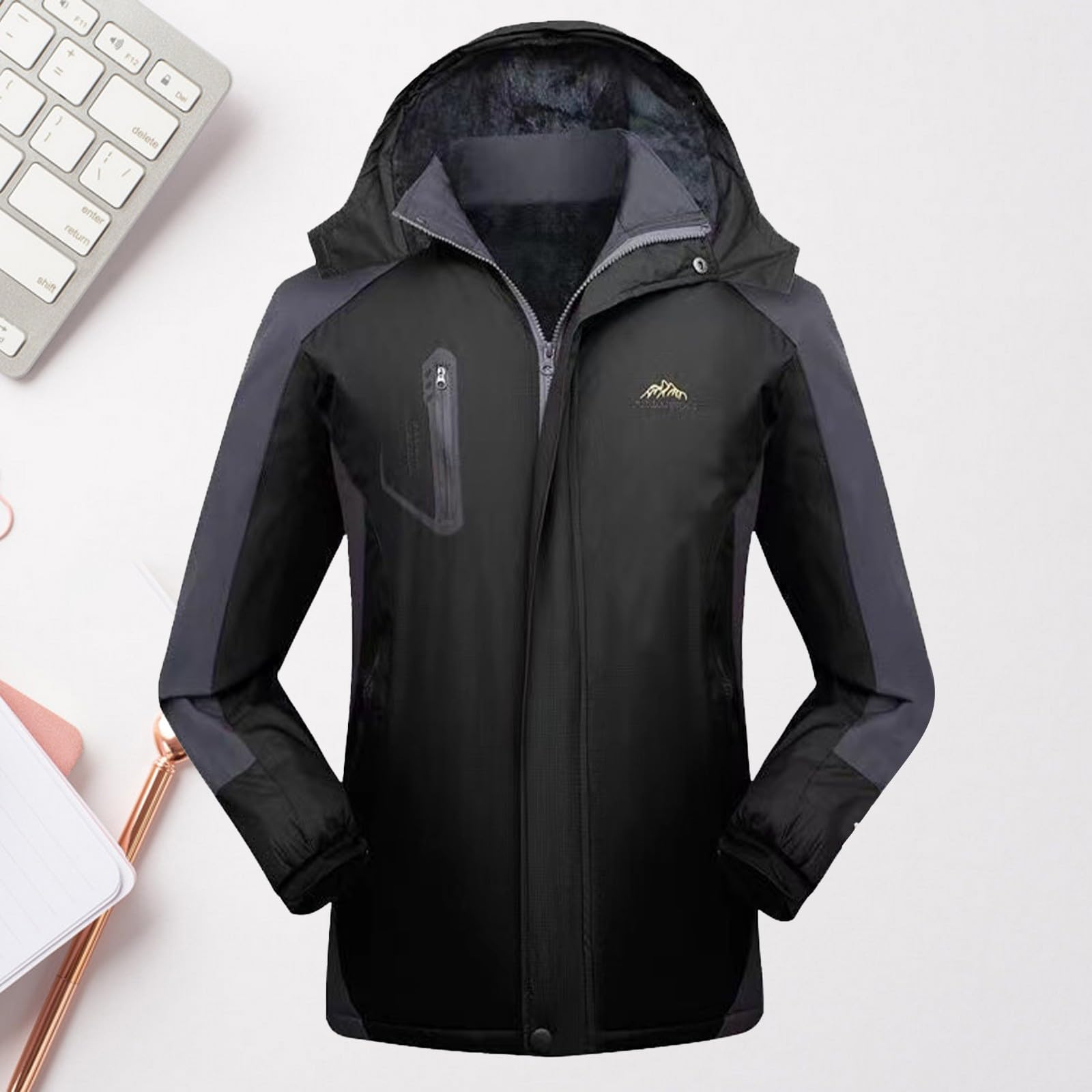 Chaqueta Forrada Y Engrosada Para Mujer Adecuada Deportes Al Montañismo Cálida Cómoda Abrigo Impermeable Rain Coat Women Impermeables Lluvia Chubasquero Amarillo Largo Waterproof Negro