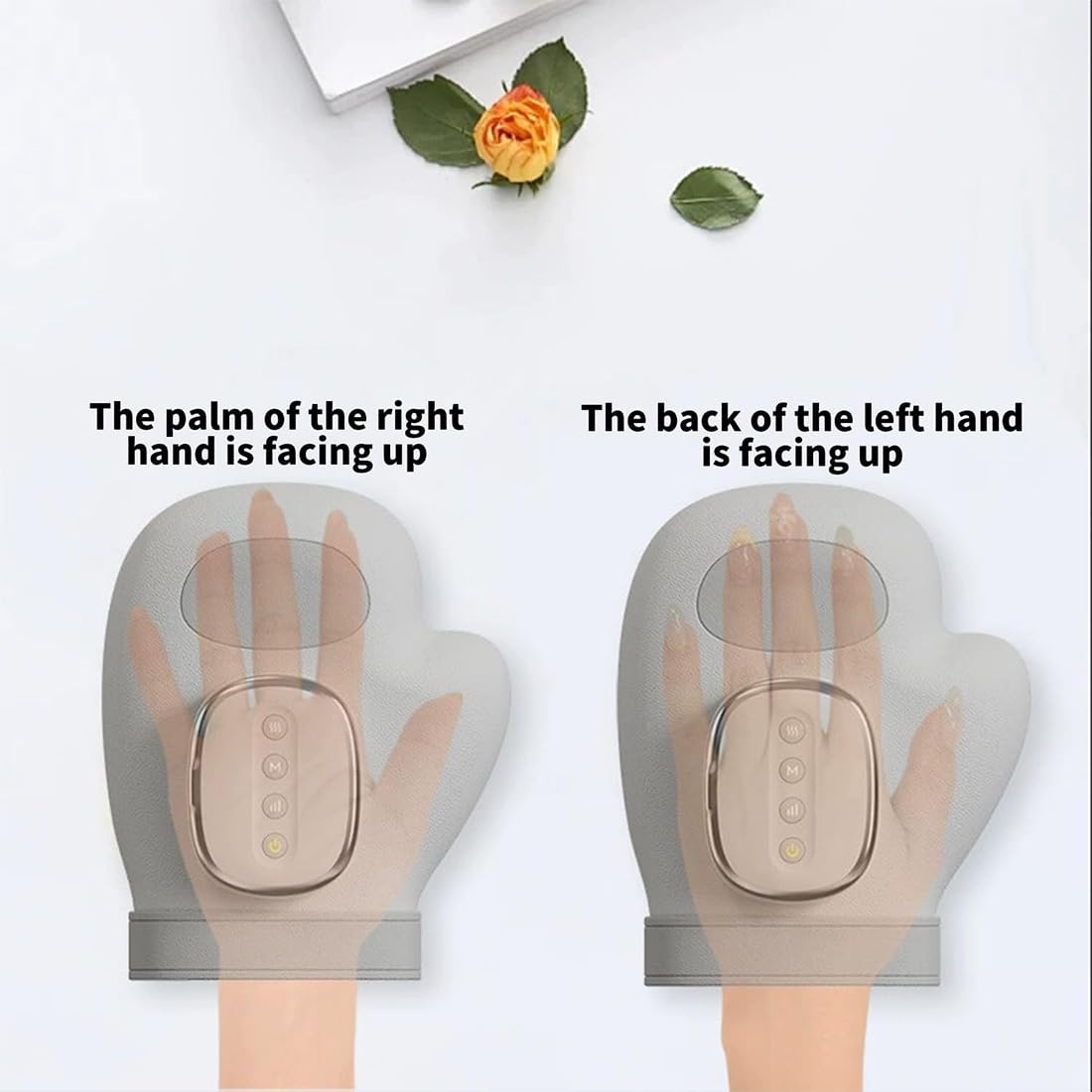 Handmassagegerät mit Wärme & Kompression, HandmassagegeräT Arthrose mit Thermotherapie, Tragbare Massage Hand Elektrisch 5 Intensitäten und 3 Modi für Frauen und Männer