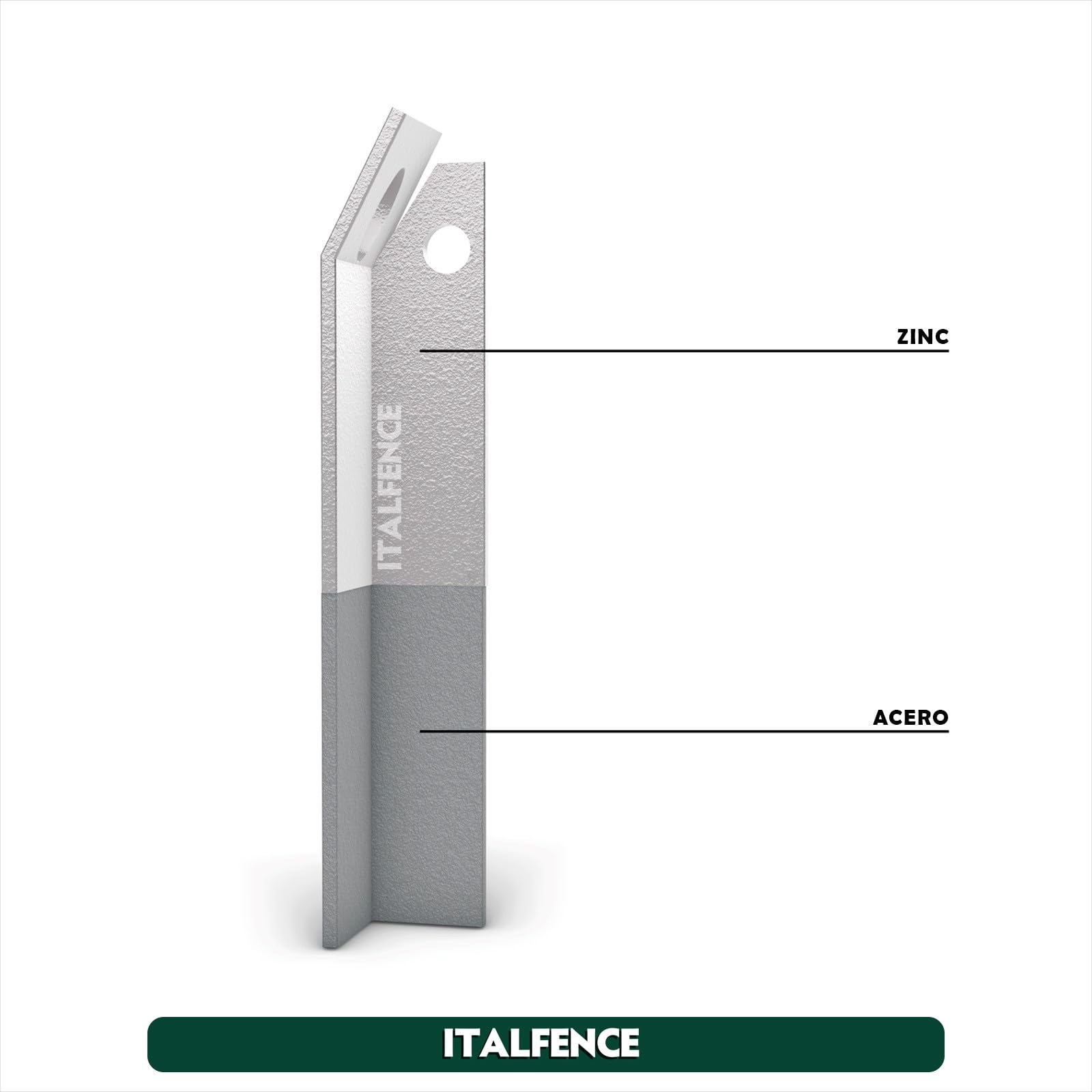 Set de 10 tornapuntas para postes T en hierro galvanizado [H170cm]