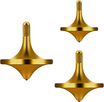 Stainless Steel Spinning Top, Well Made Metal Decompression Toy, Perfectly Balanced, Spin Smooth, Helps Relieve Stress and Anxiety, Effective Time-killing Desktop Toys 3PCS L+M+S/Bronze