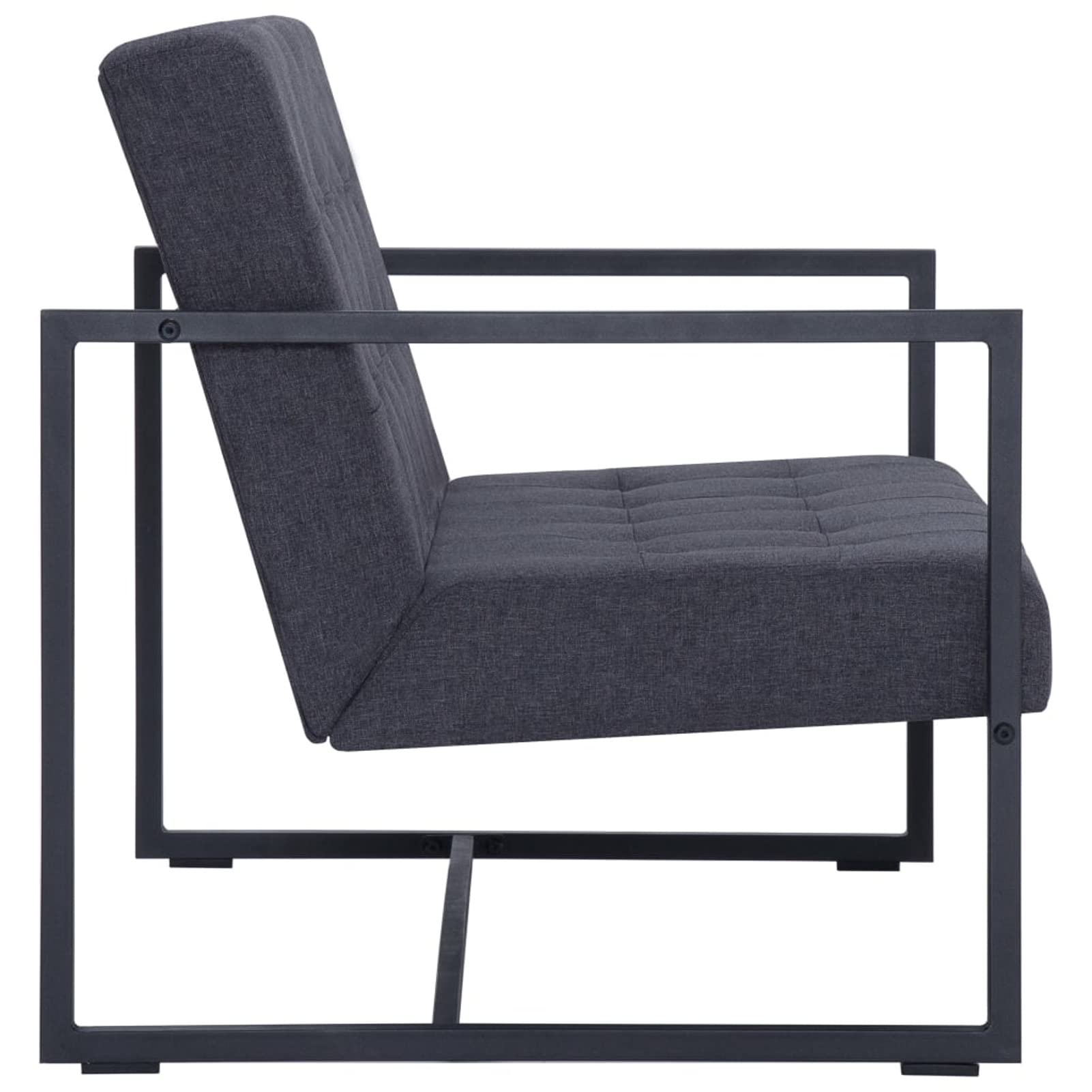 LAPOOH 2-Sitzer-Sofa mit Armlehnen, Couch für Wohnzimmer, für Wohnungen, Loungesofa, Sofas & Couches, Relaxsofa, Dunkelgrau Stahl und Stoff