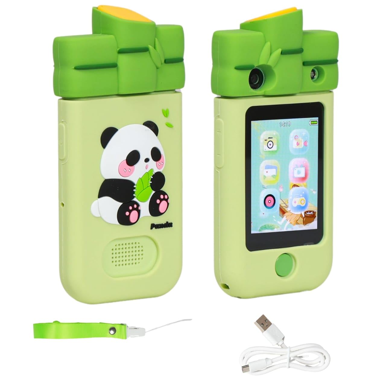 BLiSS HUES Kids Touchscreen Smartphone Toy with 2.8" Screen- 360 Degree Roatating 8MP Dual Camera- MP3 Music Player- in Built Games & Wallpapers- Panda