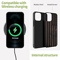 Vista 5 de Carveit Funda de madera para iPhone 11 Pro Max [madera real dura y TPU suave negro] a prueba de golpes, protector de teléfono de madera único