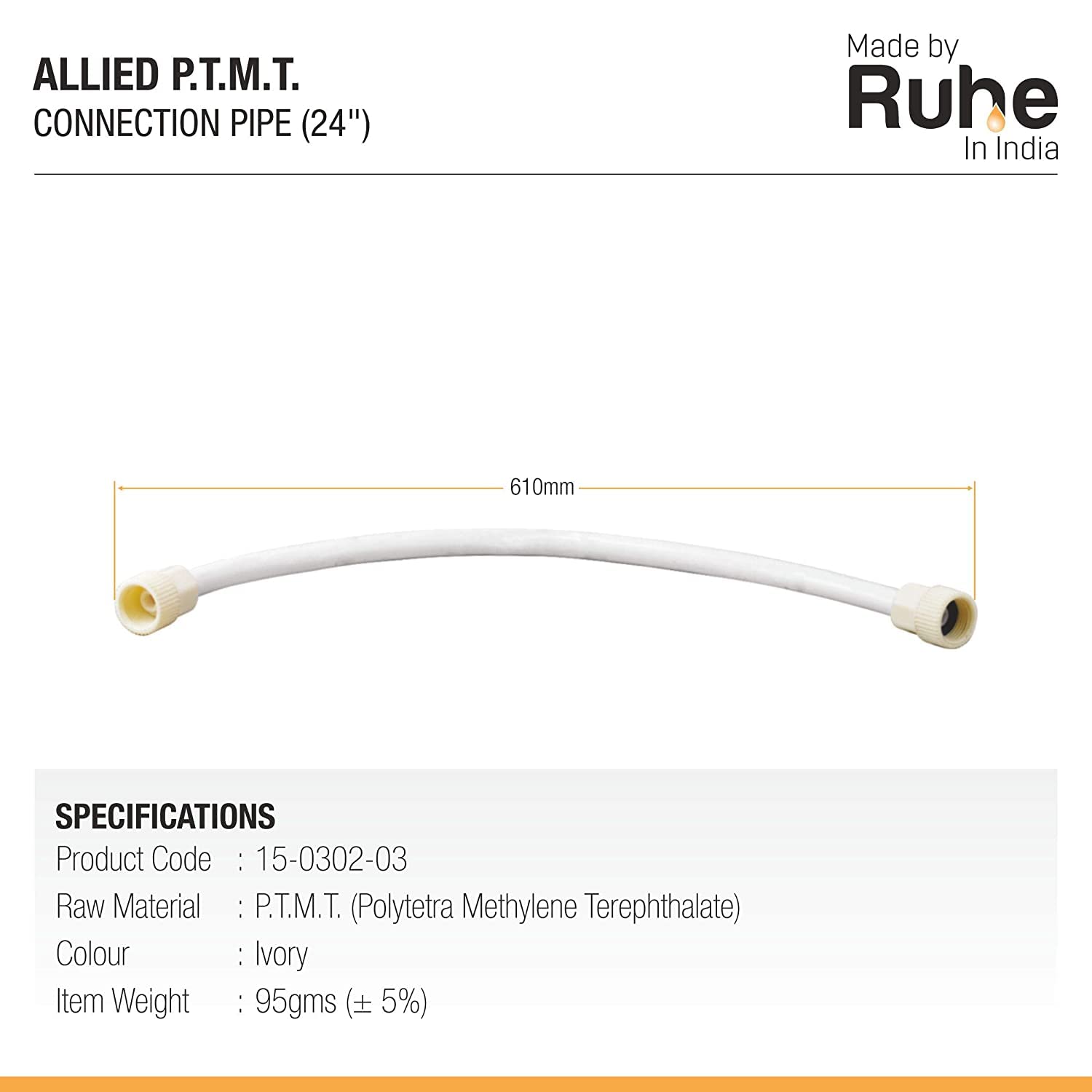 Ruhe 24" PTMT Connection Pipe Set - Durable Plumbing -2 Ruhe 24" PTMT Connection Pipe Set - Durable Plumbing -2